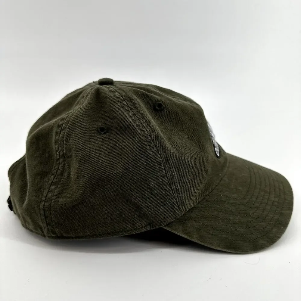 Adidas 3 Striped Baseball Cap Embroidered Logo Adjustable Olive Green One Size